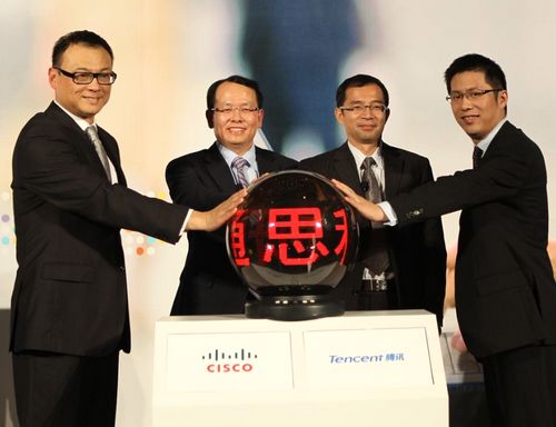 思科騰訊通產(chǎn)品發(fā)布現(xiàn)場啟動儀式
